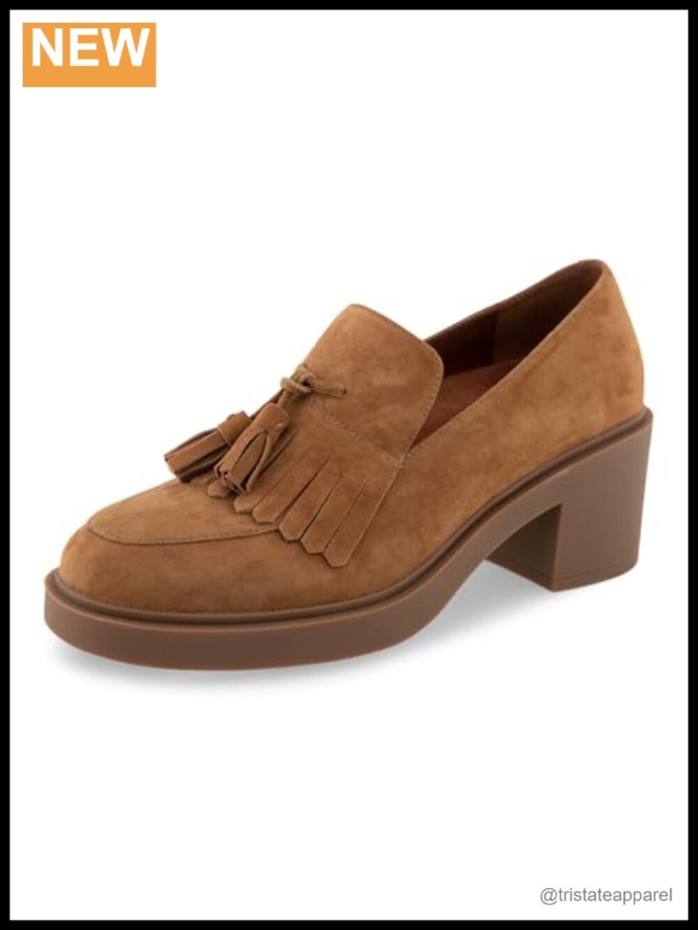 Tassel Platform Loafers Suede Slip-On Comfort Work Shoes
